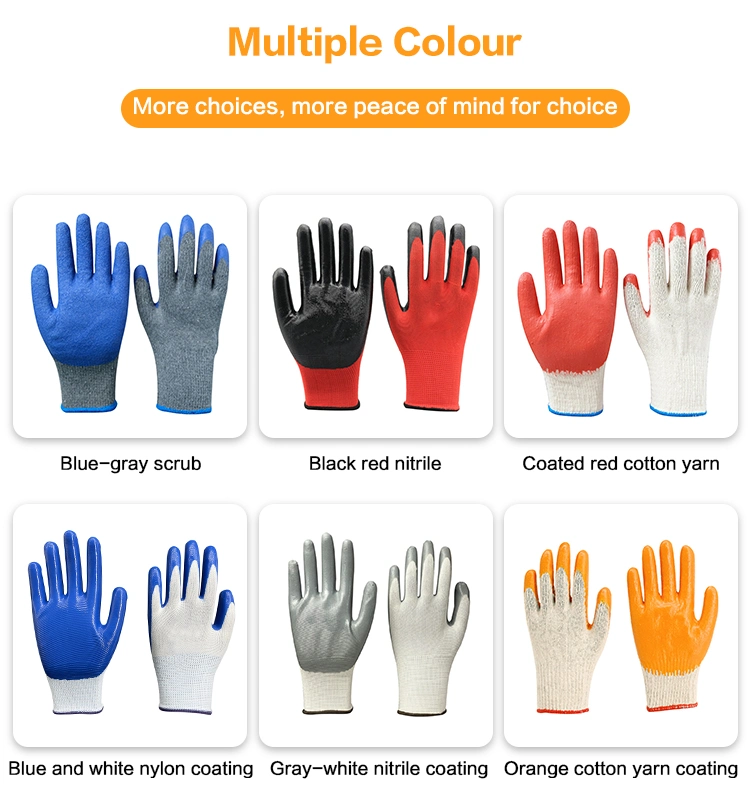 Latex Coated Glove Anti-Slip Wear-Resistance Guantes Protection Hand Safety Work Gloves