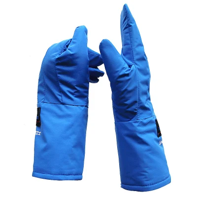 Gants cryogéniques bleus pour la manipulation de l'azote liquide